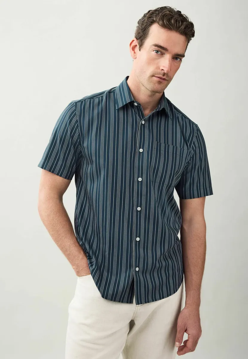 REGULAR FIT - STRIPE SHORT SLEEVE SMART - Hemd - navy