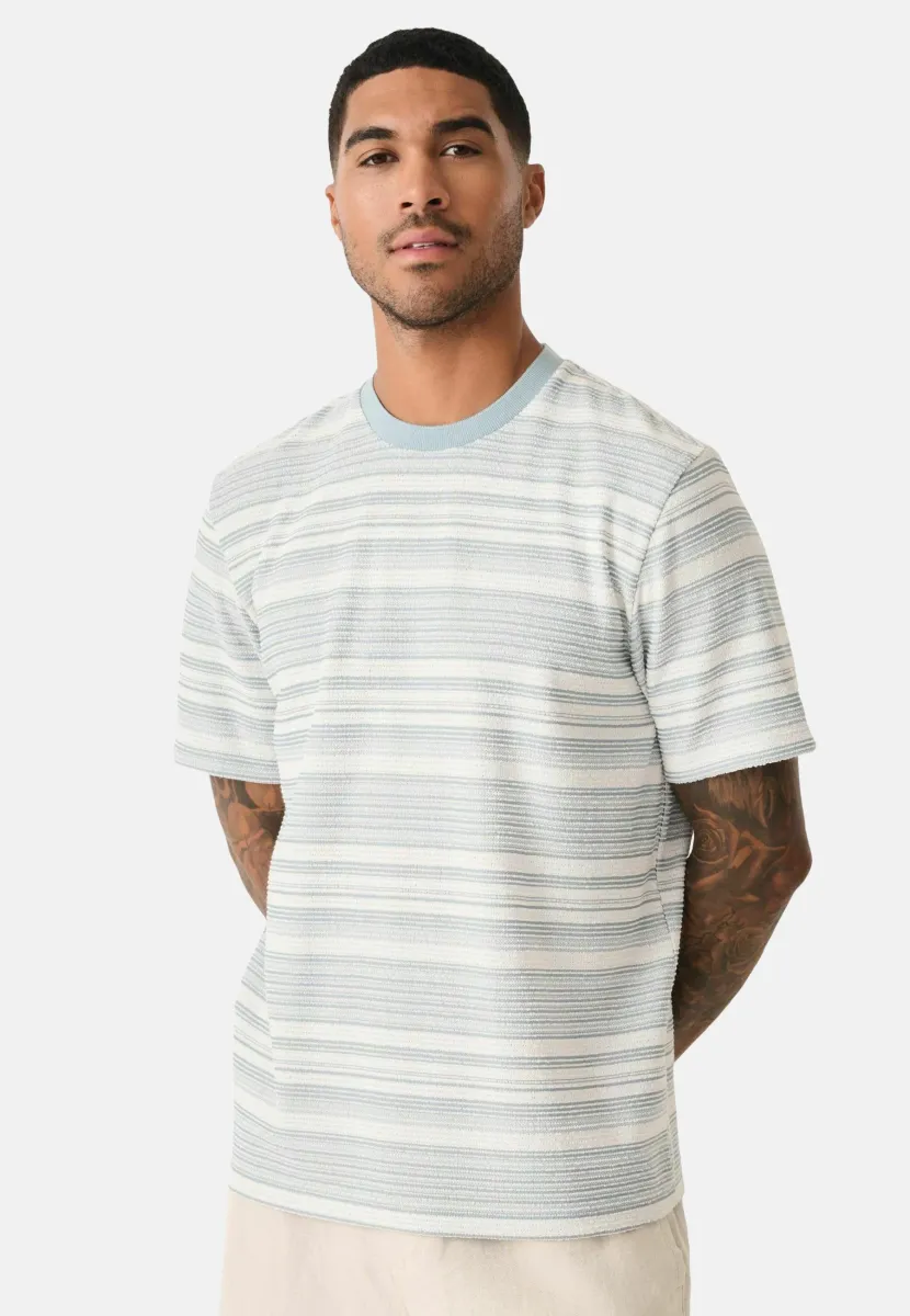 REGULAR FIT STRIPE - T-Shirt print - blue white
