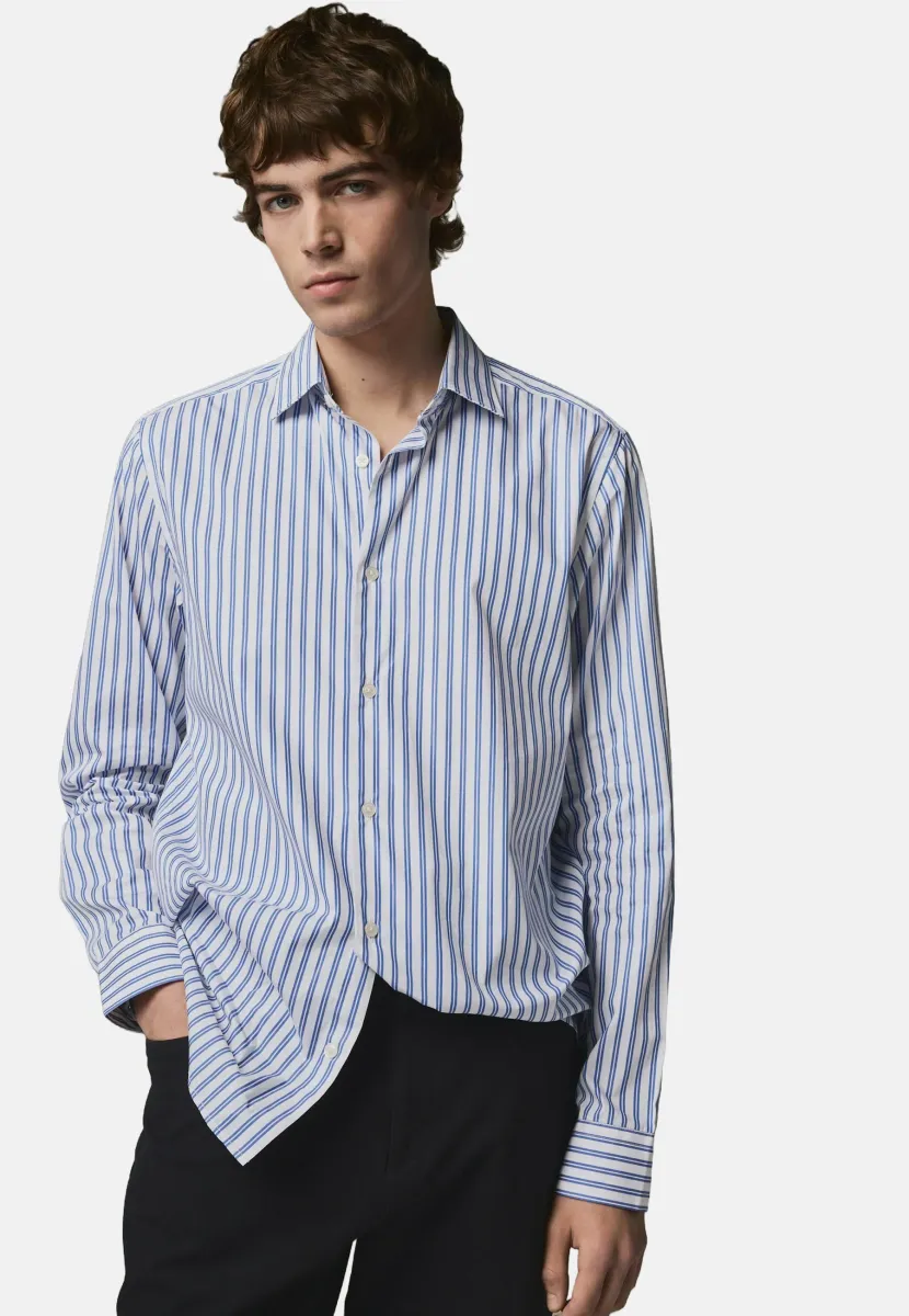 REGULAR FIT - STRIPE WITH CUT AWAY COLLAR - Hemd - blue