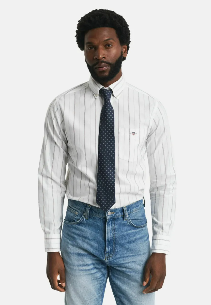 REGULAR FIT STRIPED OXFORD  - Hemd - white