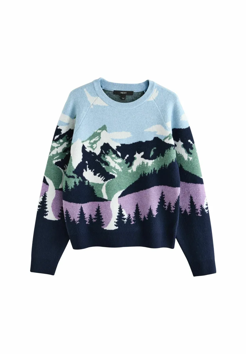 REGULAR FIT - SUPER SOFT CREW NECK LONG SLEEVE - Strickpullover - multi landscape scene