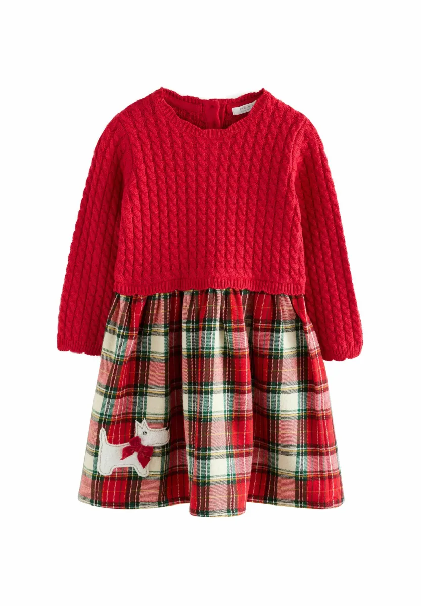 REGULAR FIT - TARTAN - Strickkleid - red