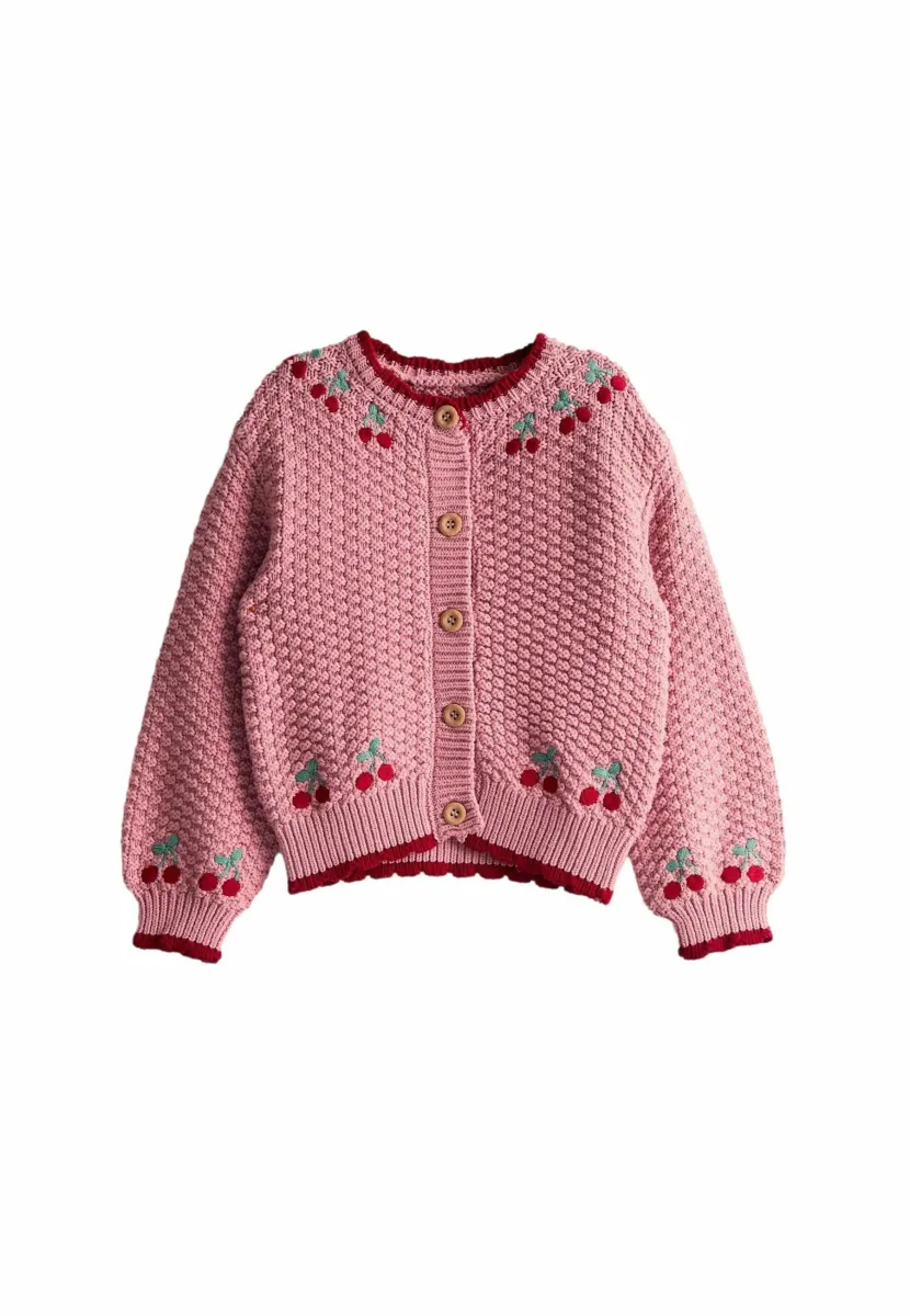 REGULAR FIT - TEXTURED EMBROIDERED - Strickjacke - pink