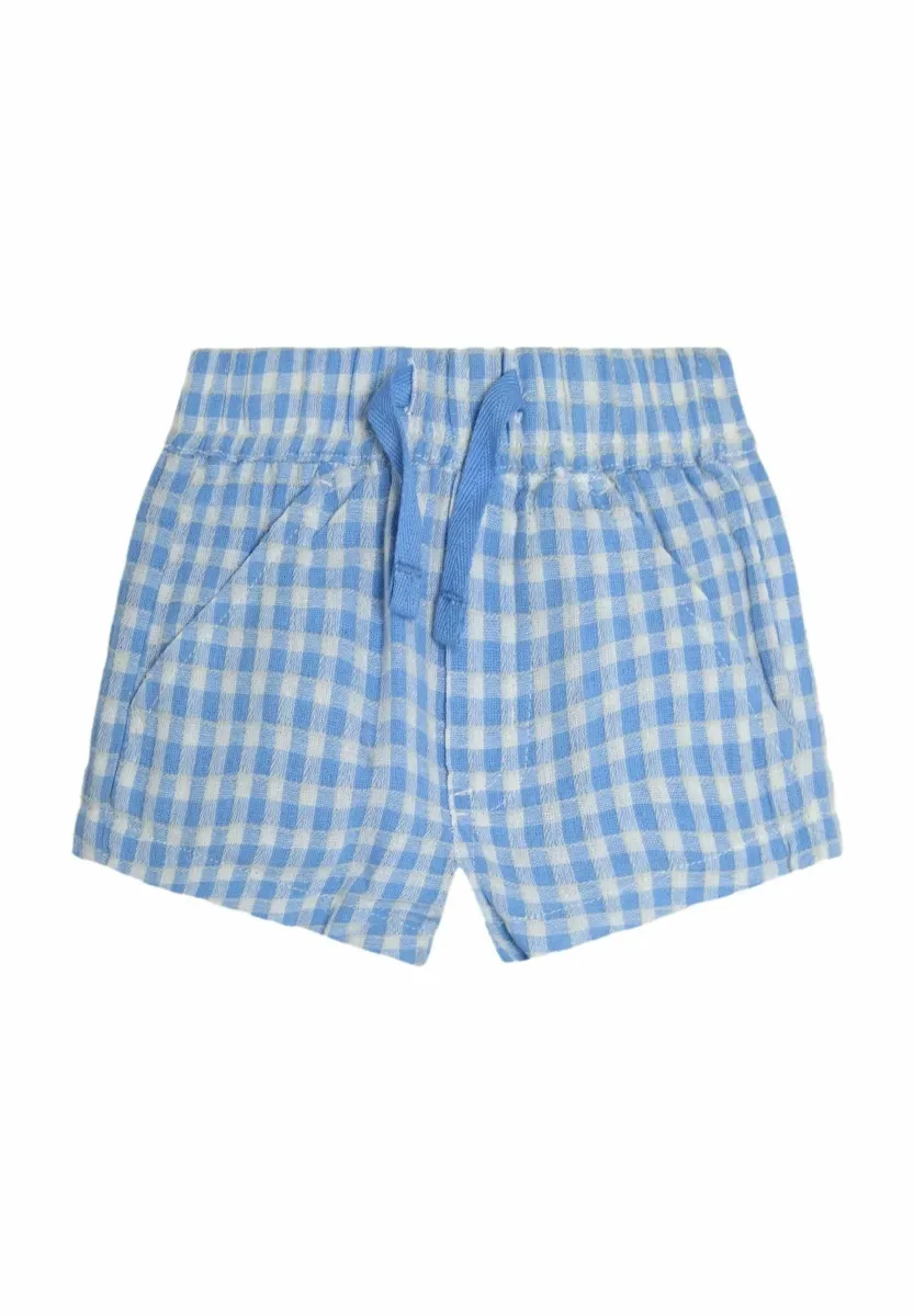 REGULAR FIT - TEXTURED GINGHAM - Shorts - blue