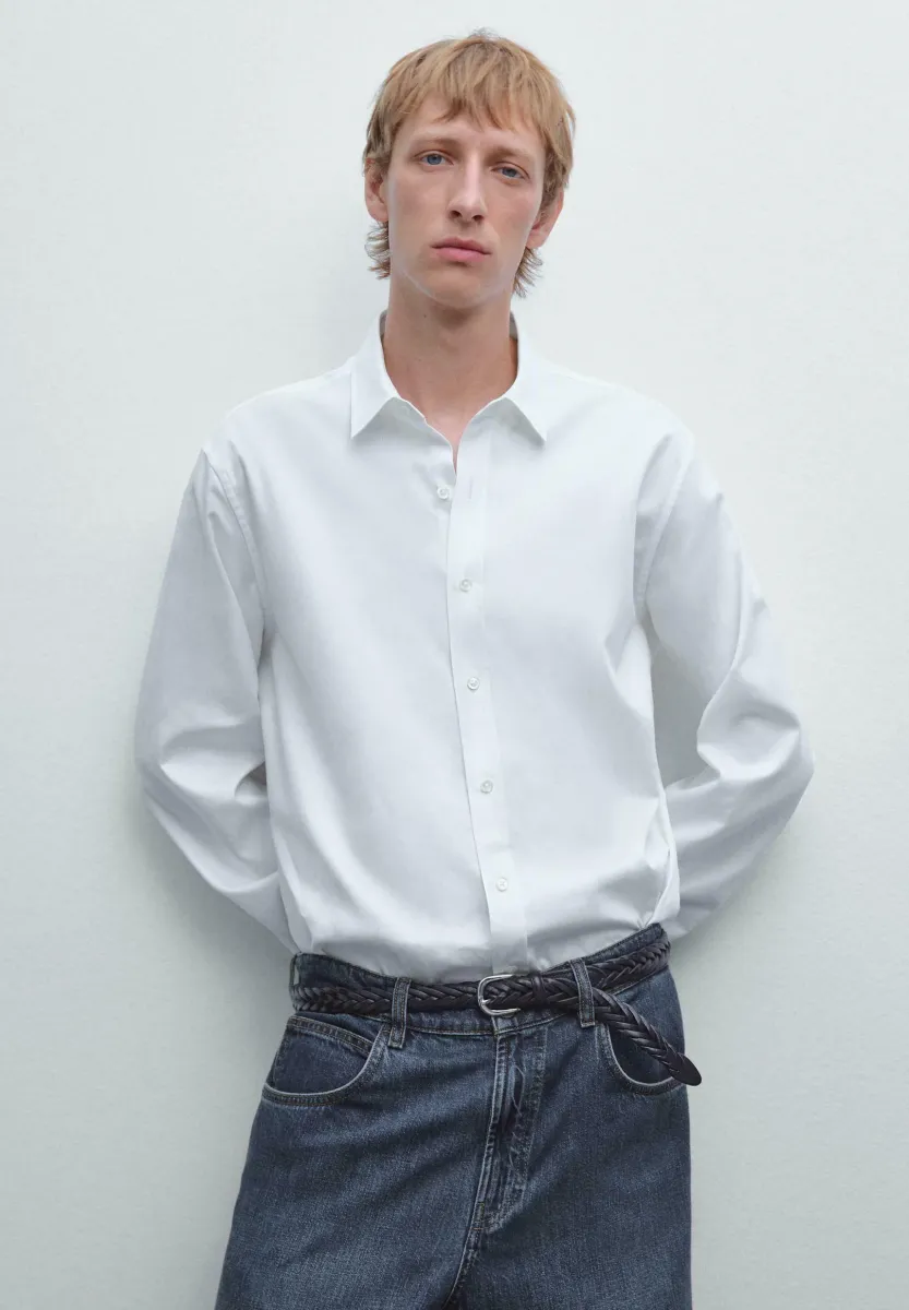 REGULAR FIT TEXTURED - Hemd - white