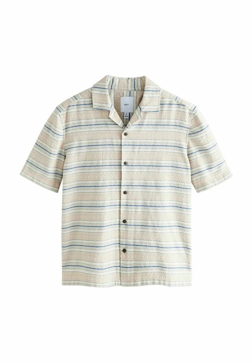 REGULAR FIT - TEXTURED STRIPE SHORT SLEEVE - Hemd - neutral