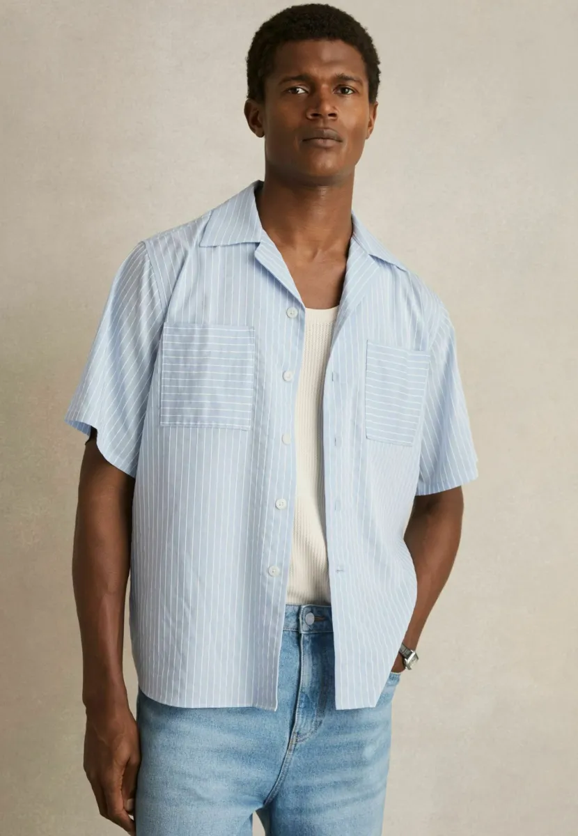 REGULAR FIT-THORPE-BLEND STRIPE TWIN-POCKET - Hemd - soft blue white