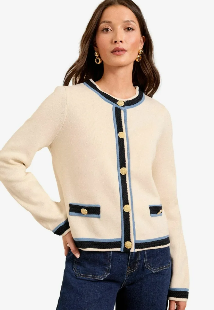 REGULAR FIT - TIPPED BUTTON - Strickjacke - ivory
