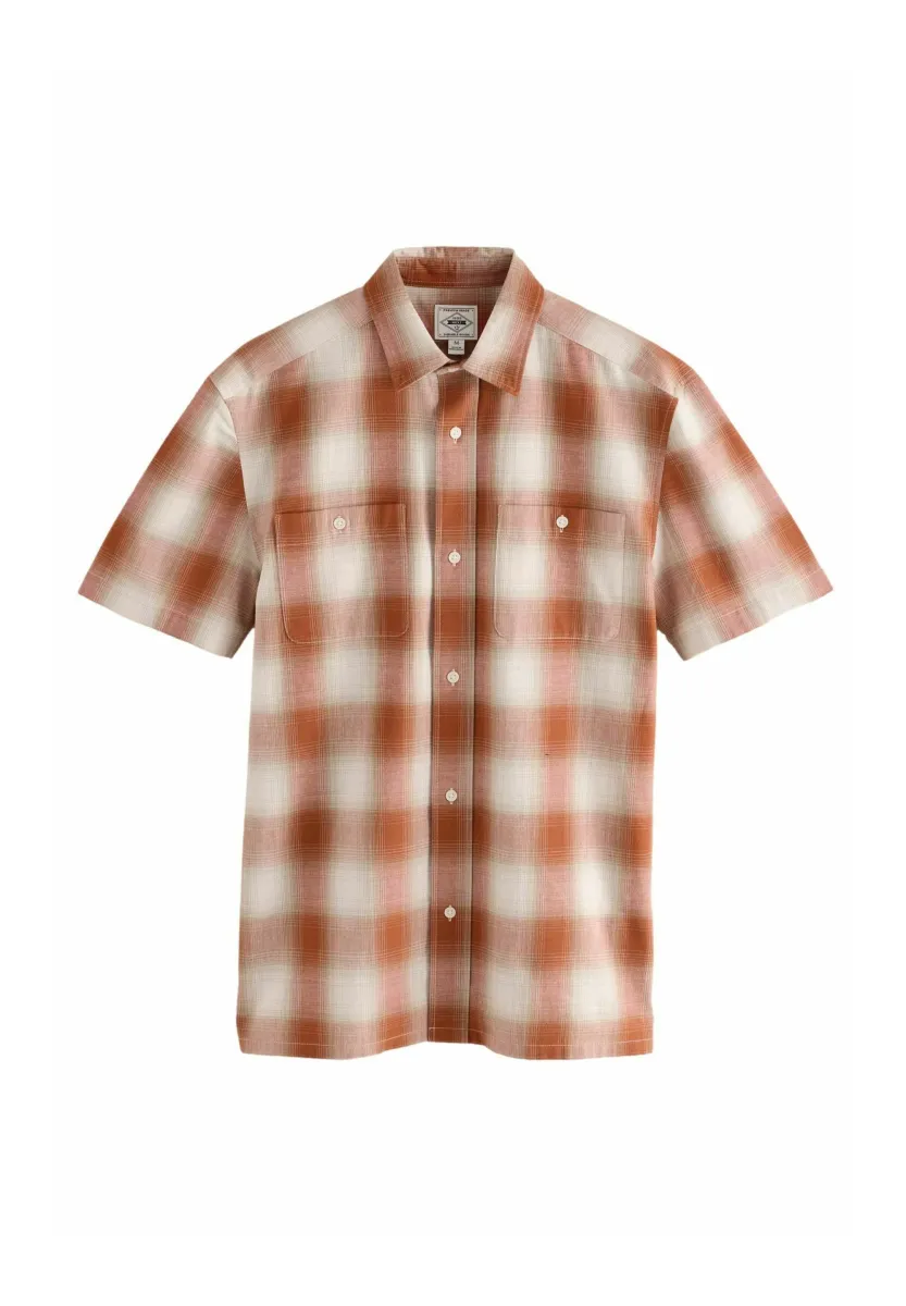 REGULAR FIT - TWIN POCKET SHORT SLEEVE CHECK - Hemd - orange