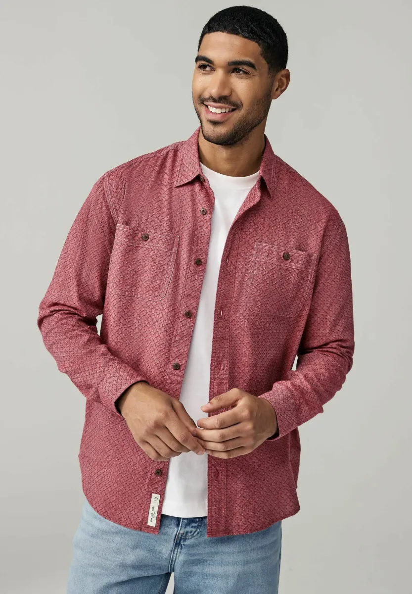 REGULAR FIT - TWIN POCKET TEXTURED LONG SLEEVE - Hemd - red