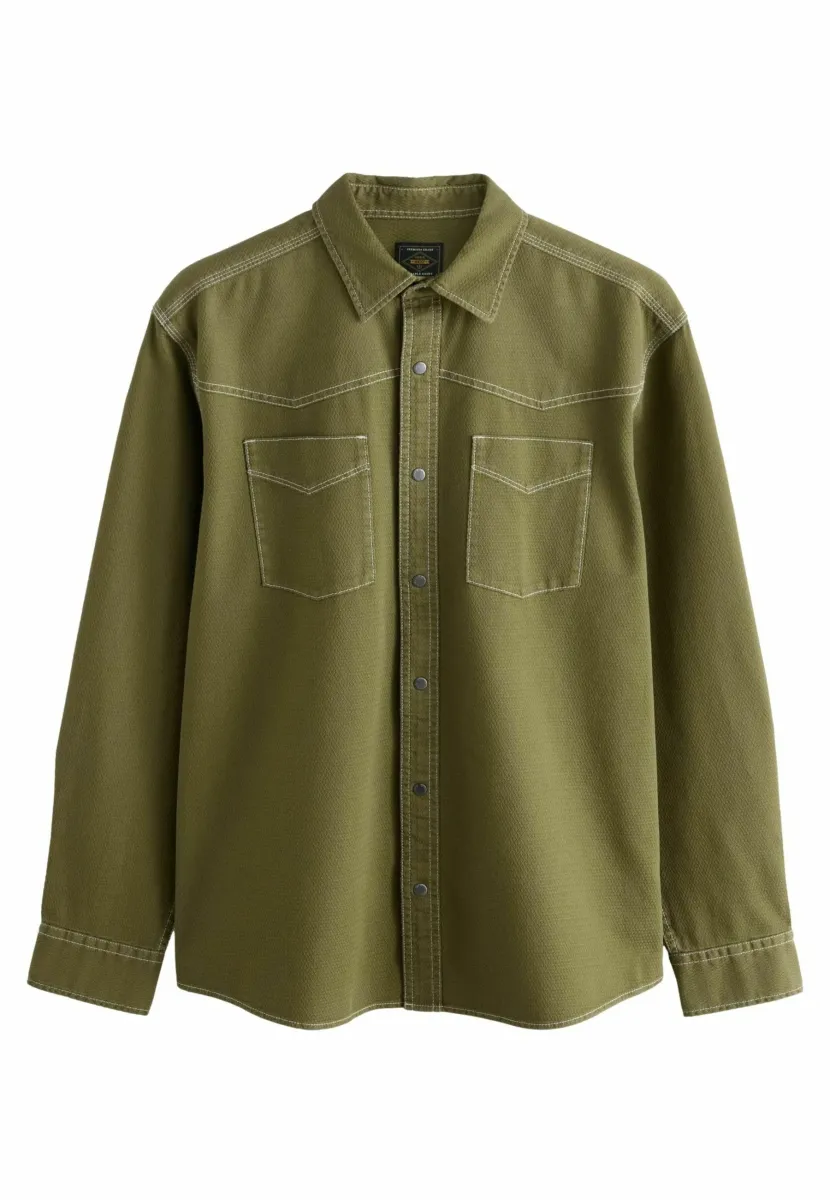 REGULAR FIT - TWIN POCKET WESTERN STYLE - Hemd - khaki green