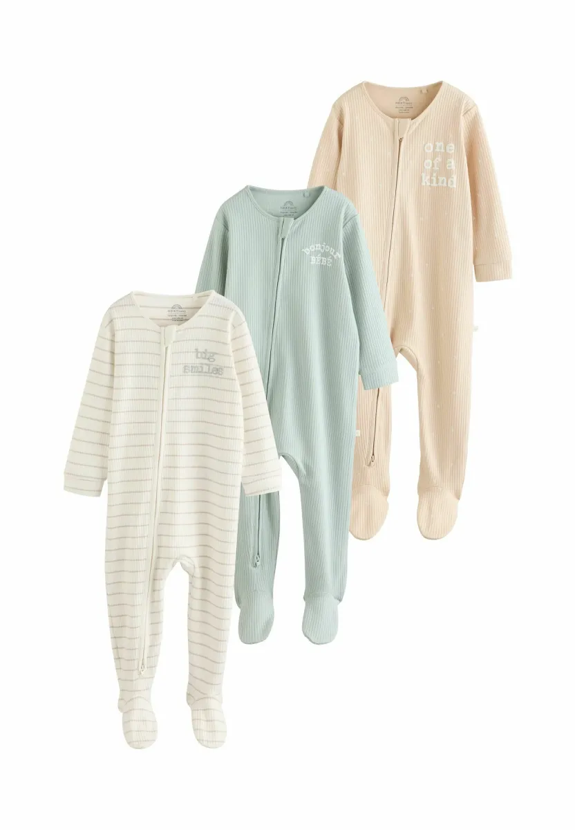 REGULAR FIT - TWO WAY ZIP 3 PACK - Strampler - mint green