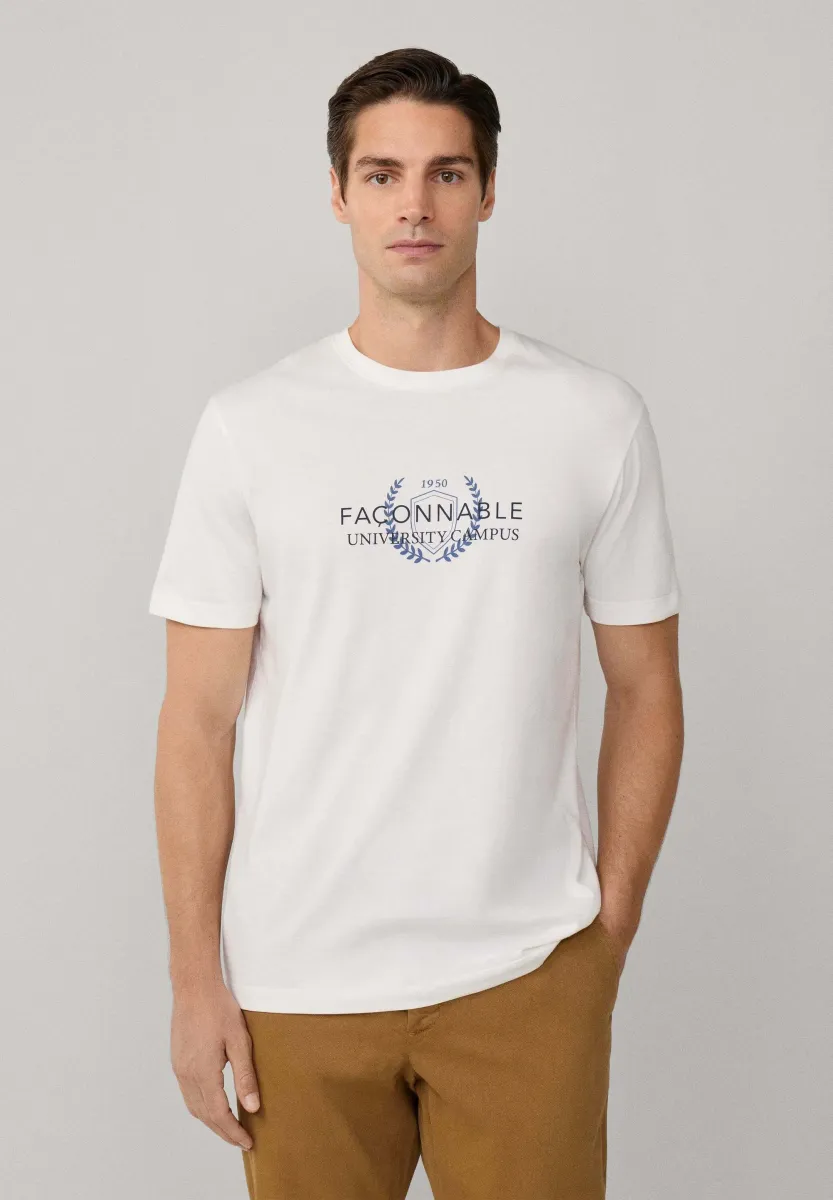 REGULAR FIT UNIVERSITY PRINT - T-Shirt print - off white