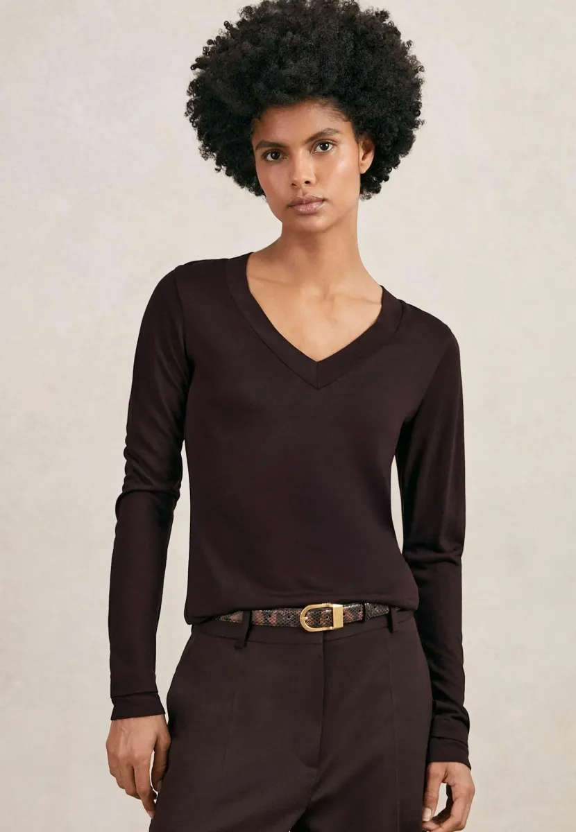 REGULAR FIT - V-NECK  - Strickpullover - plum