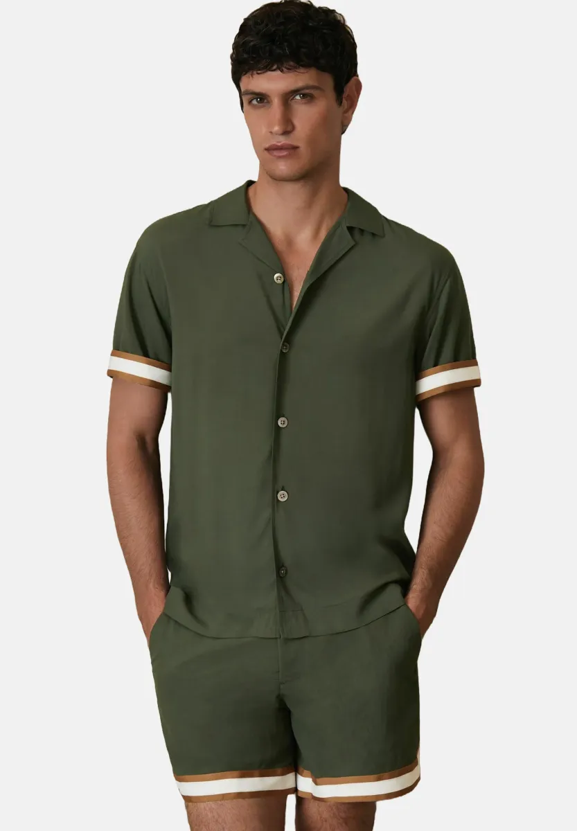 REGULAR FIT - VALBONNE CHÉ STRIPE-CUFF - Hemd - pine green
