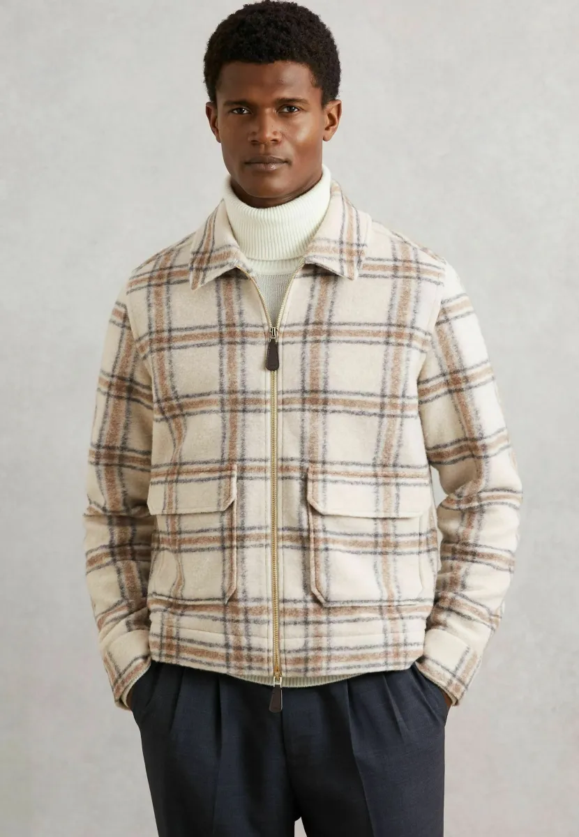 REGULAR FIT - VARENA CHECK - Hemd - stone