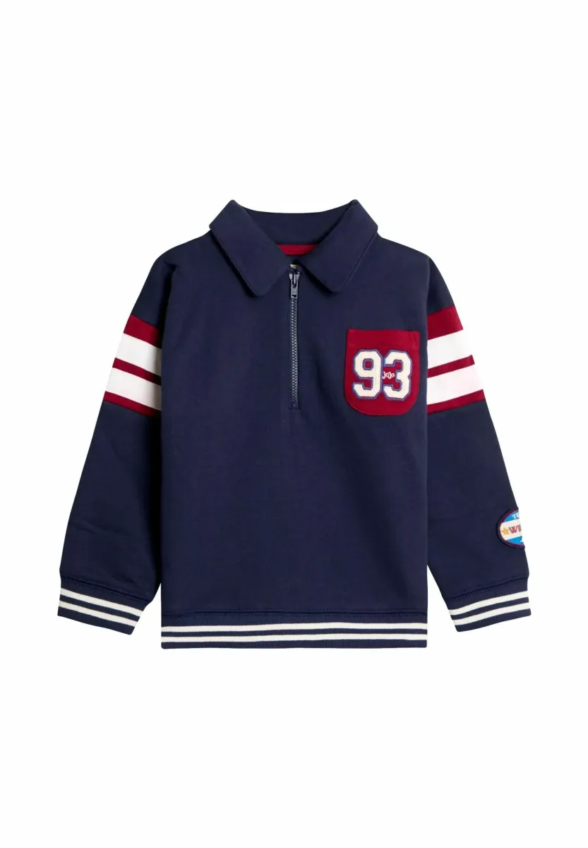 REGULAR FIT - VARSITY HALF-ZIP - Langarmshirt - blue