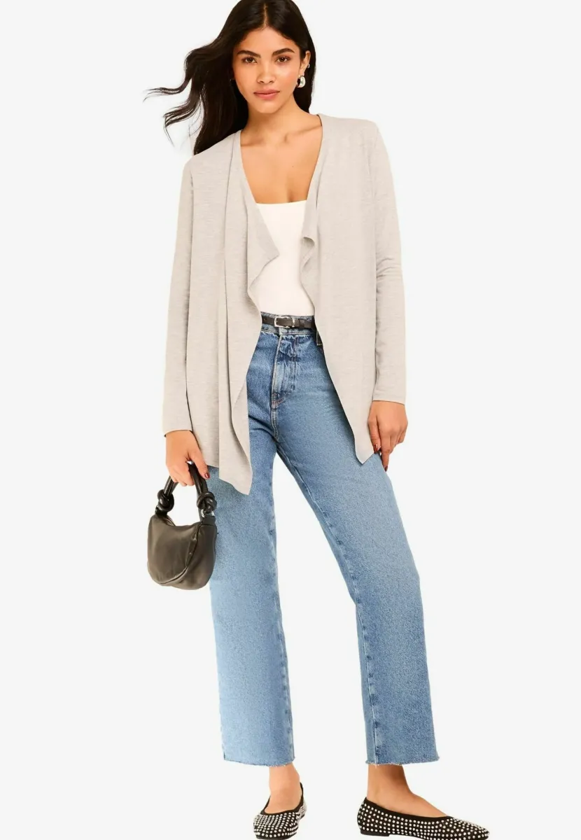 REGULAR FIT - WATERFALL - Strickjacke - grey