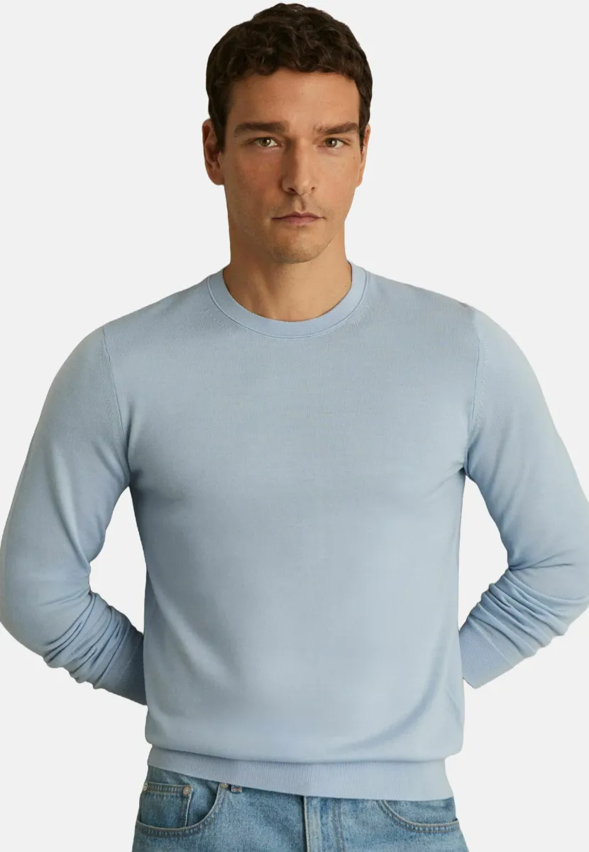 REGULAR FIT - WESSEX CREW NECK - Strickpullover - soft blue