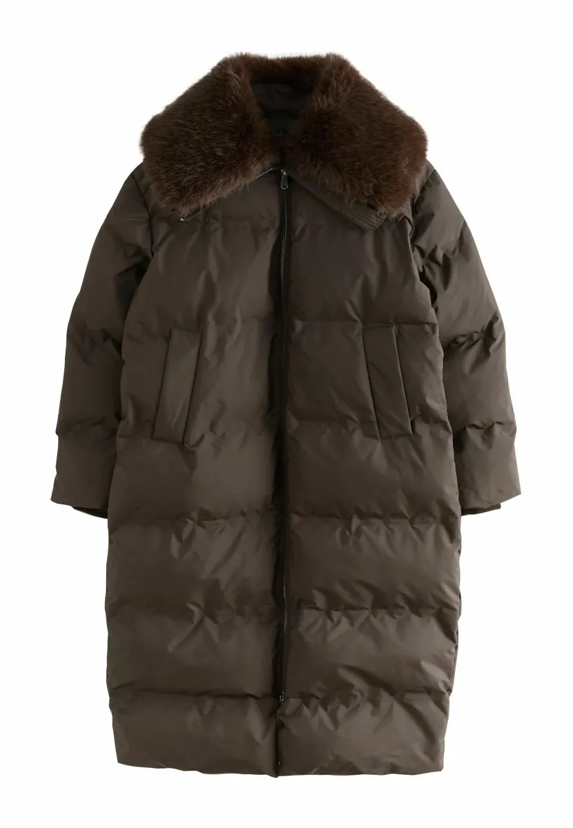 REGULAR FIT - Wintermantel - chocolate brown