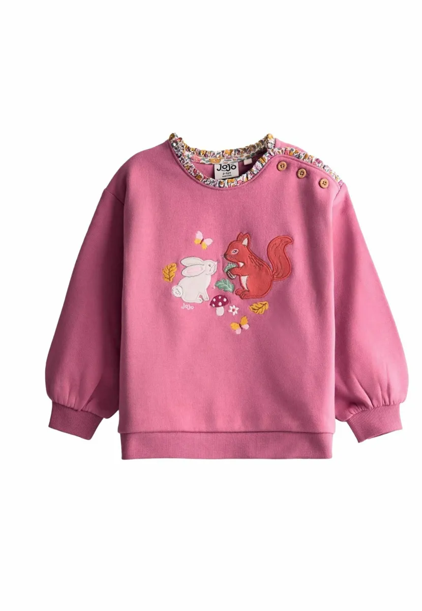 REGULAR FIT - WOODLAND FRIENDS APPLIQUE WITH FRILL  - Sweatshirt - purple