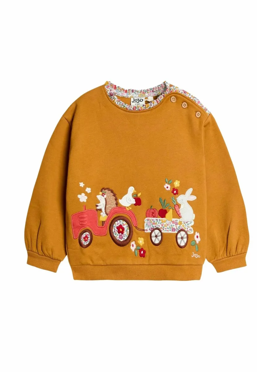 REGULAR FIT - WOODLAND FRIENDS APPLIQUE WITH FRILL  - Sweatshirt - yellow