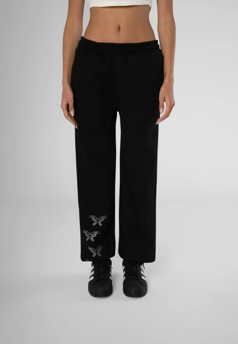 REGULAR  - Jogginghose - rhinestones black