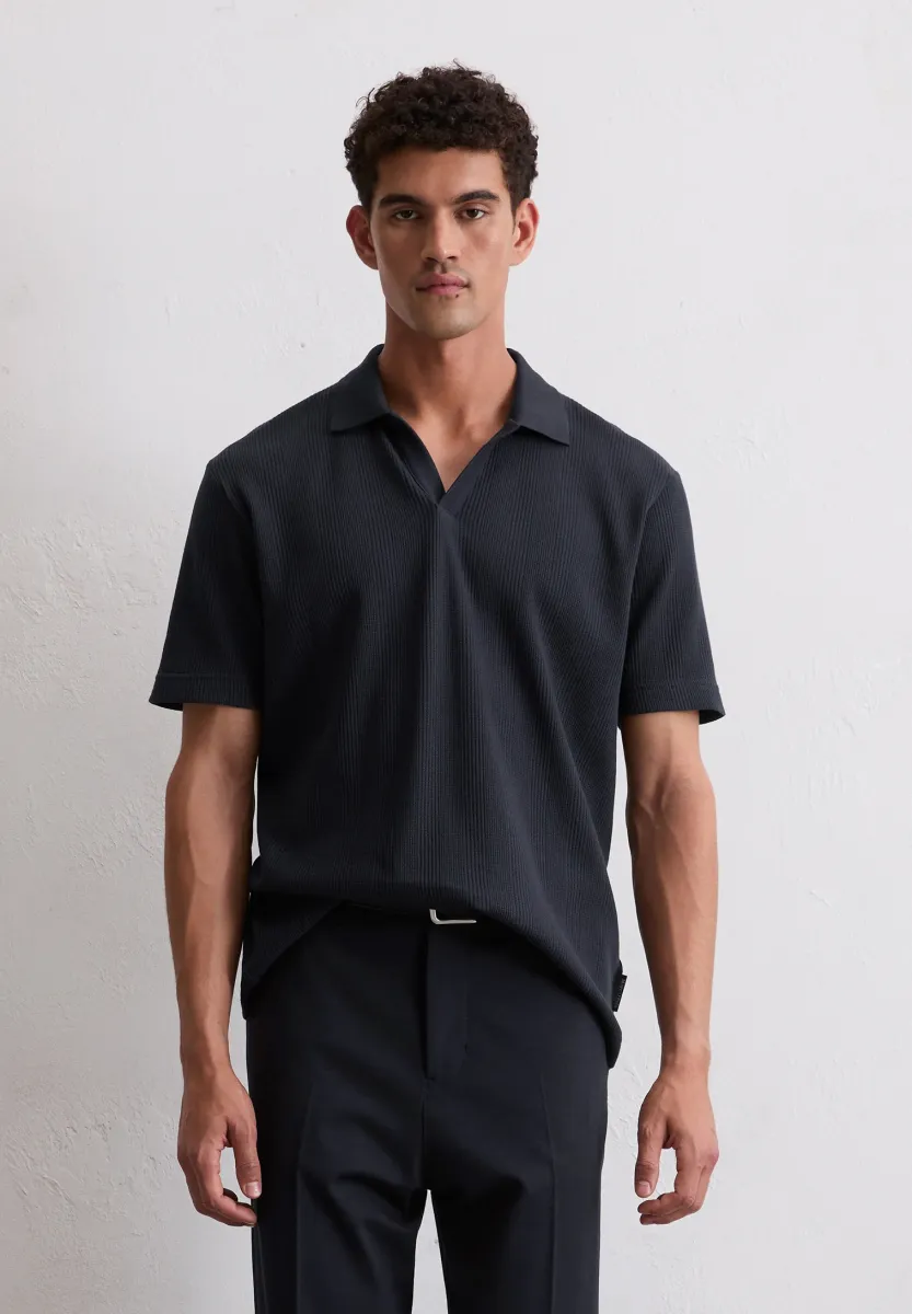 REGULAR MIT ELASTISCHER STRUKTUR   - Poloshirt - dark navy
