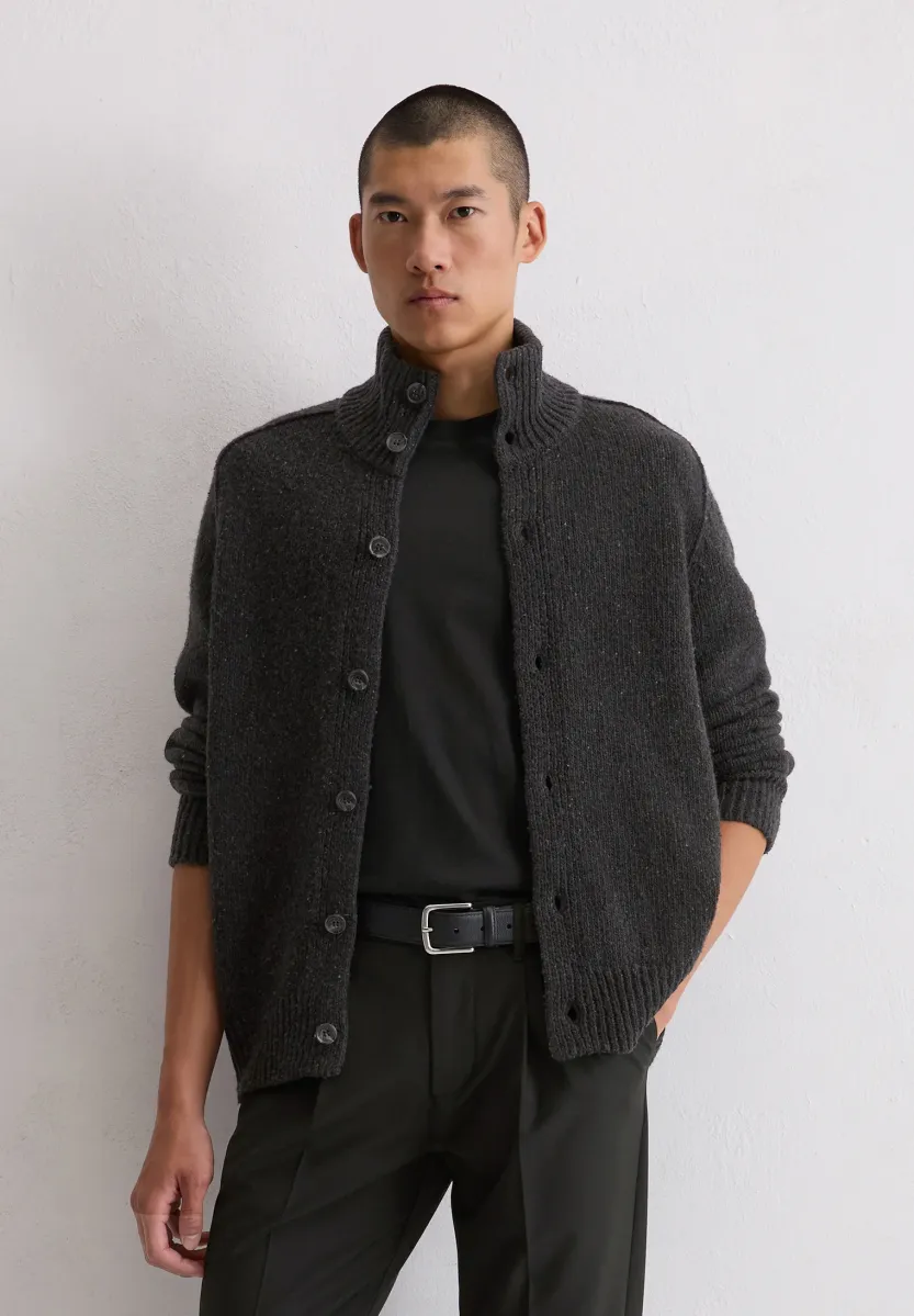 REGULAR - Strickjacke - dark grey melange