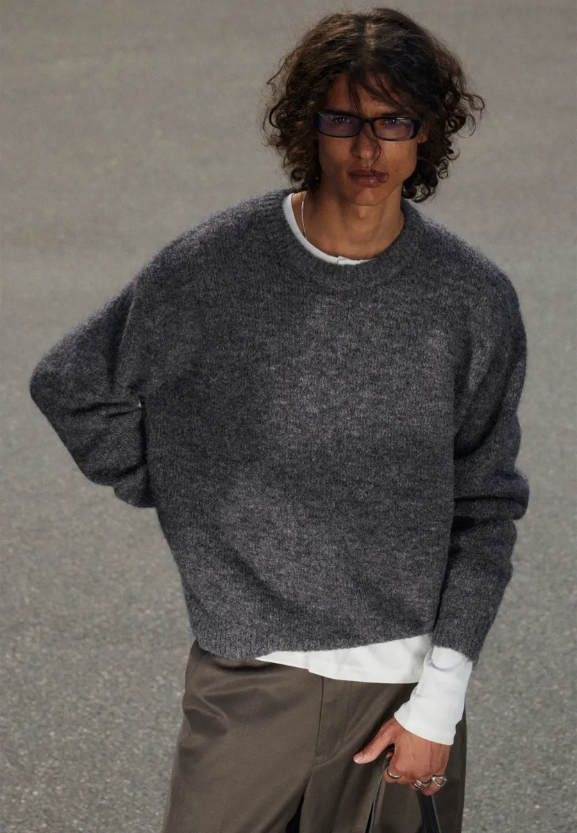 REGULAR - Strickpullover - dark grey melange