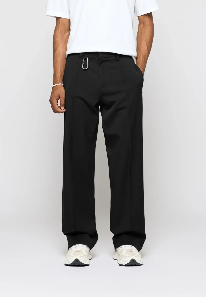 REGULAR TAILORED PANTS - Stoffhose - black