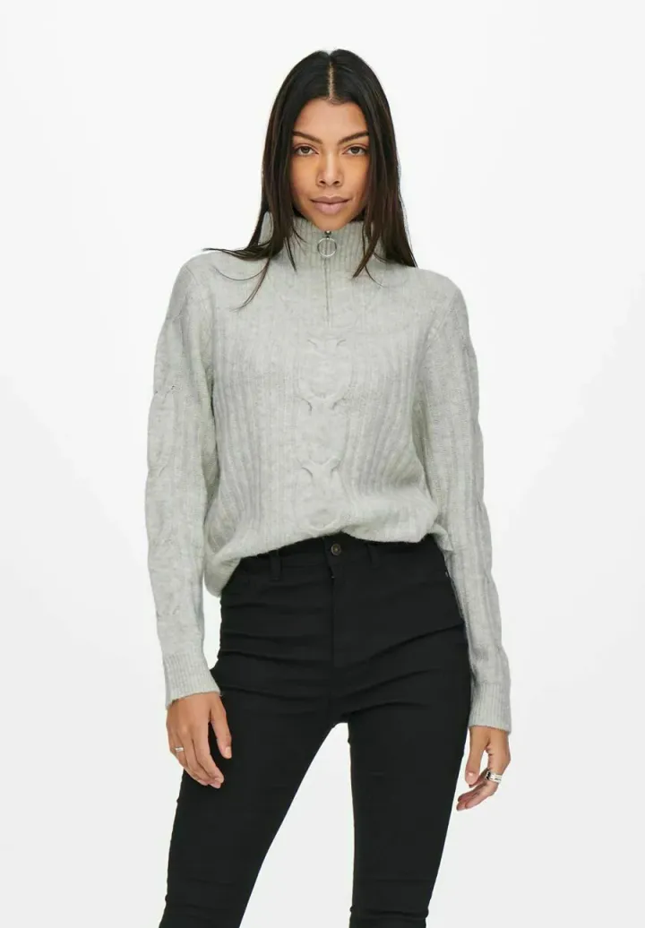REISSVERSCHLUSS ZOPF - Strickpullover - super light grey melang