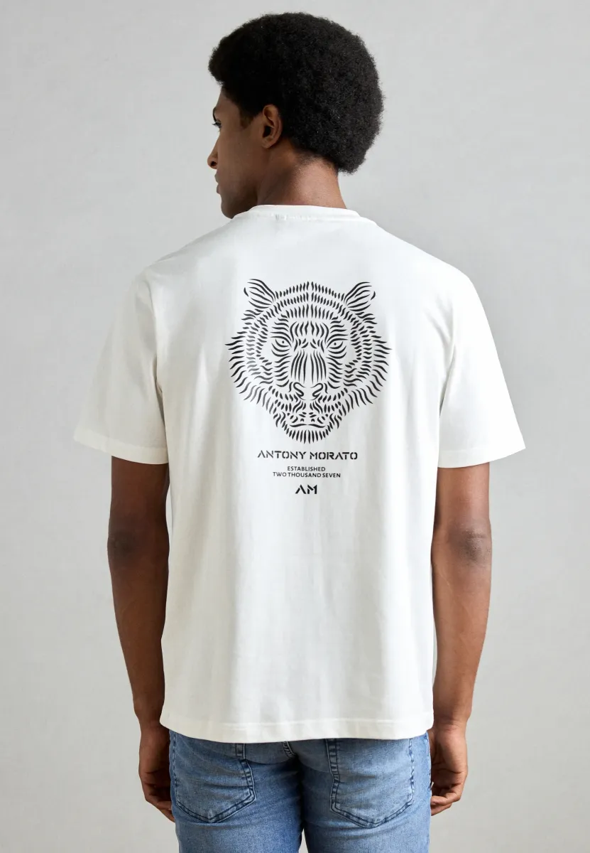 RELAXED FIT LOGO PRINT - T-Shirt print - white