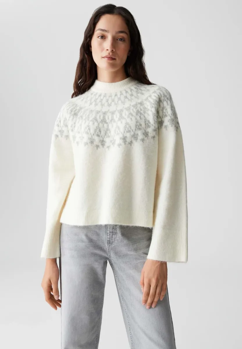 RELAXED FIT STRAIGHT CUT - Strickpullover - milk