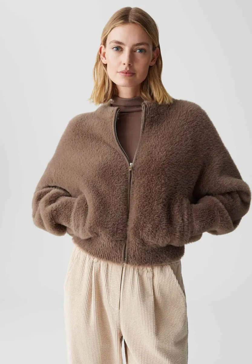 RELAXED FIT - Strickjacke - cocoa