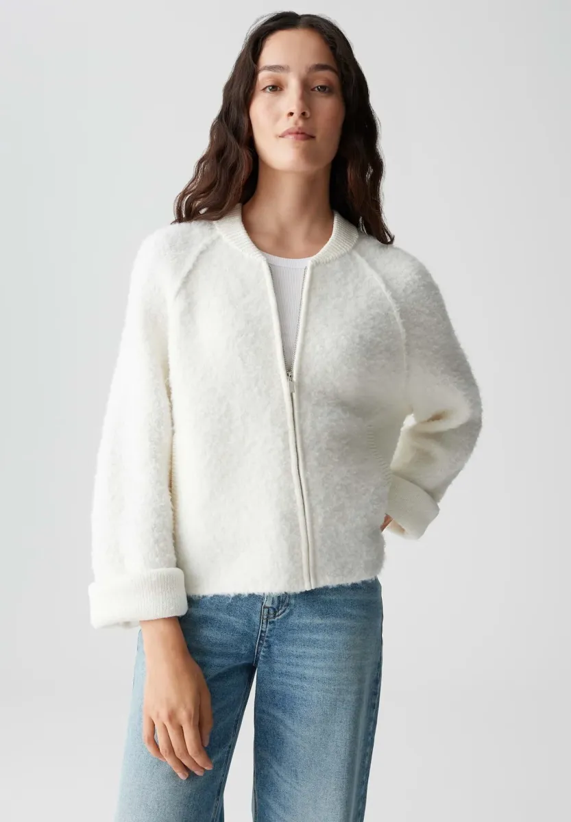 RELAXED FIT - Strickjacke - soft cream