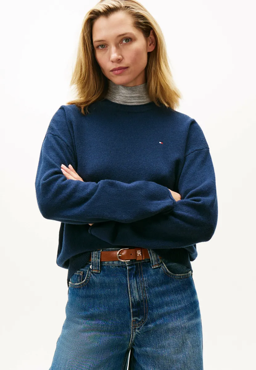 RELAXED FIT - Strickpullover - dark blue