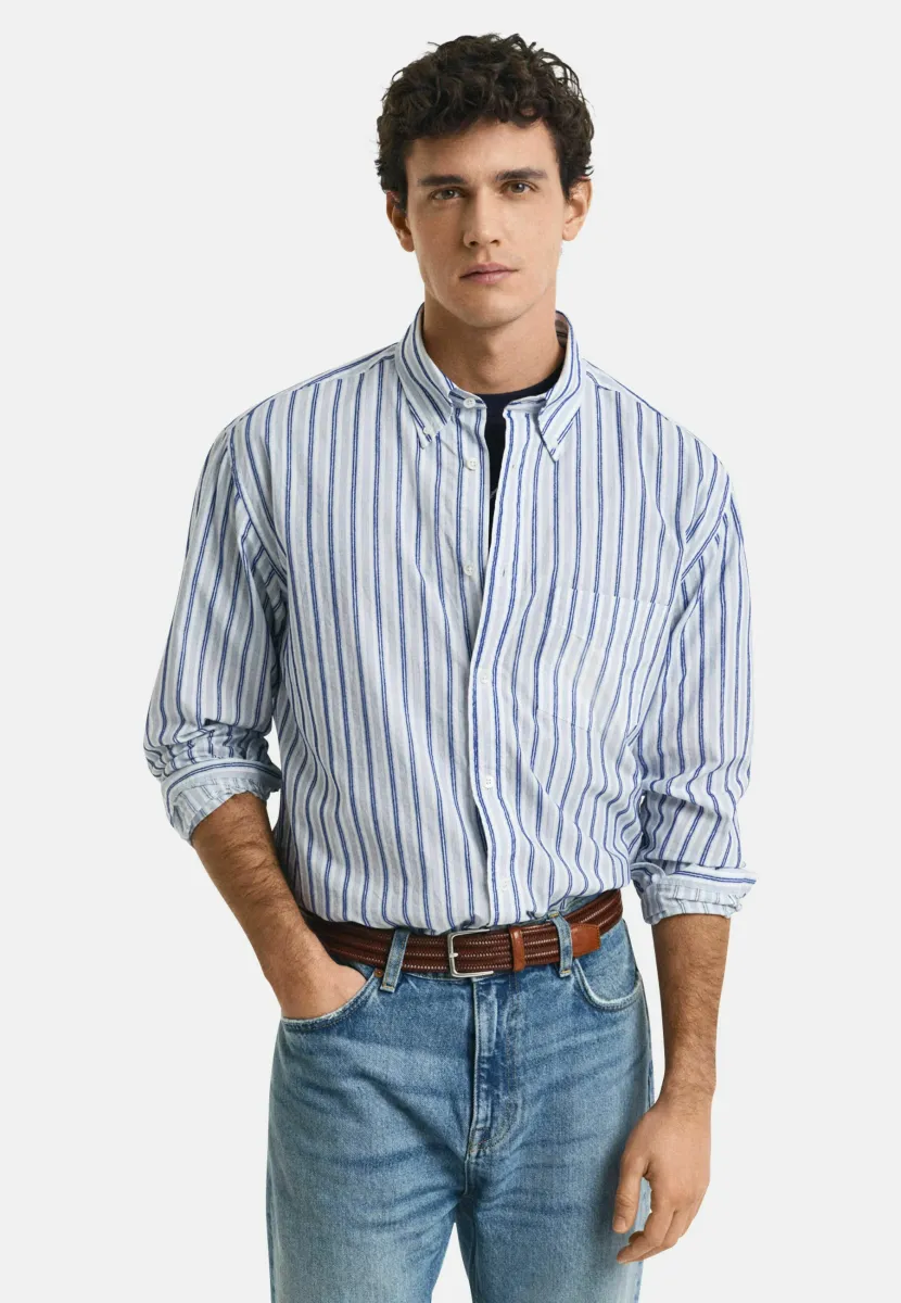 RELAXED FIT TEXTURED STRIPE - Hemd - eggshell