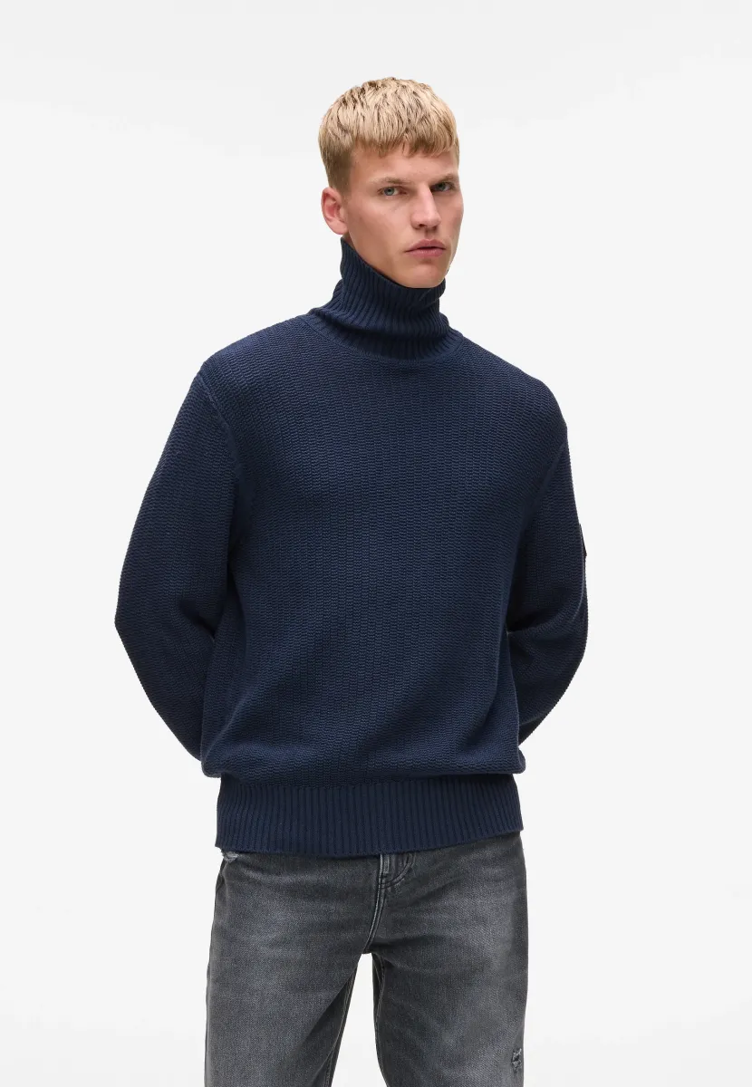 RELAXED ROLLNECK  - Strickpullover - black iris