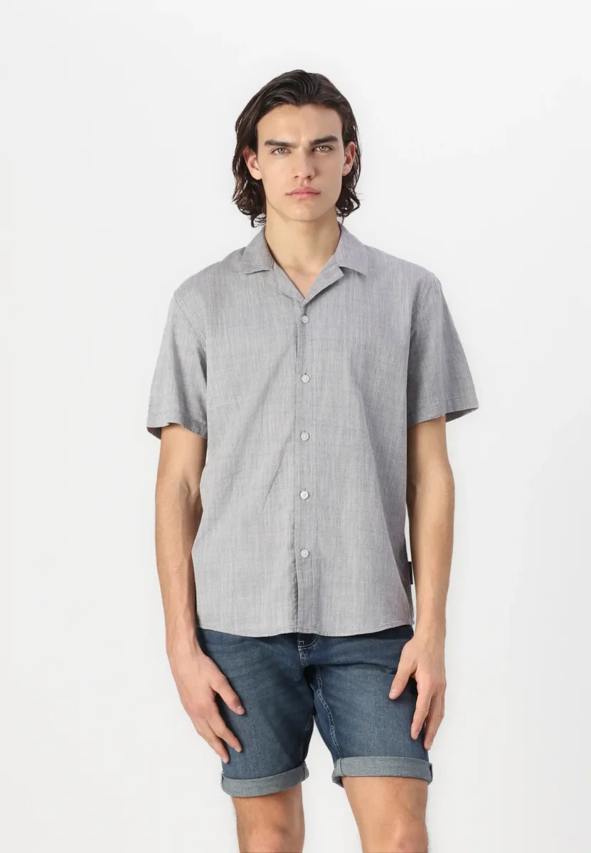 RELAXED STRUCTURED SHIRT - Hemd - pavement grey/white