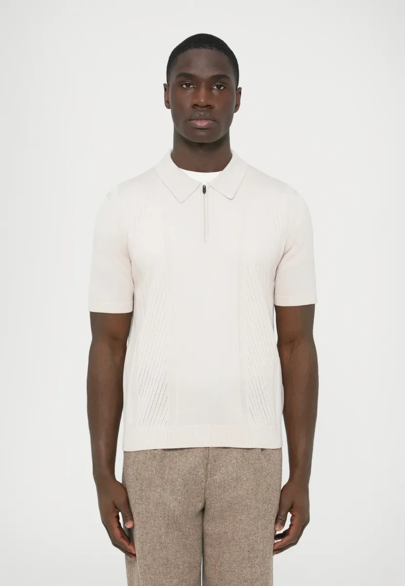 REMY STRUCTURE ZIP  - Poloshirt - moonbeam