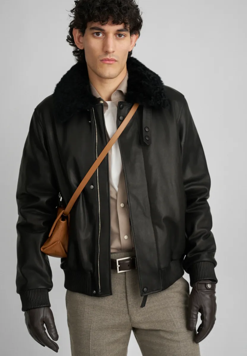 RENNY - Lederjacke - black