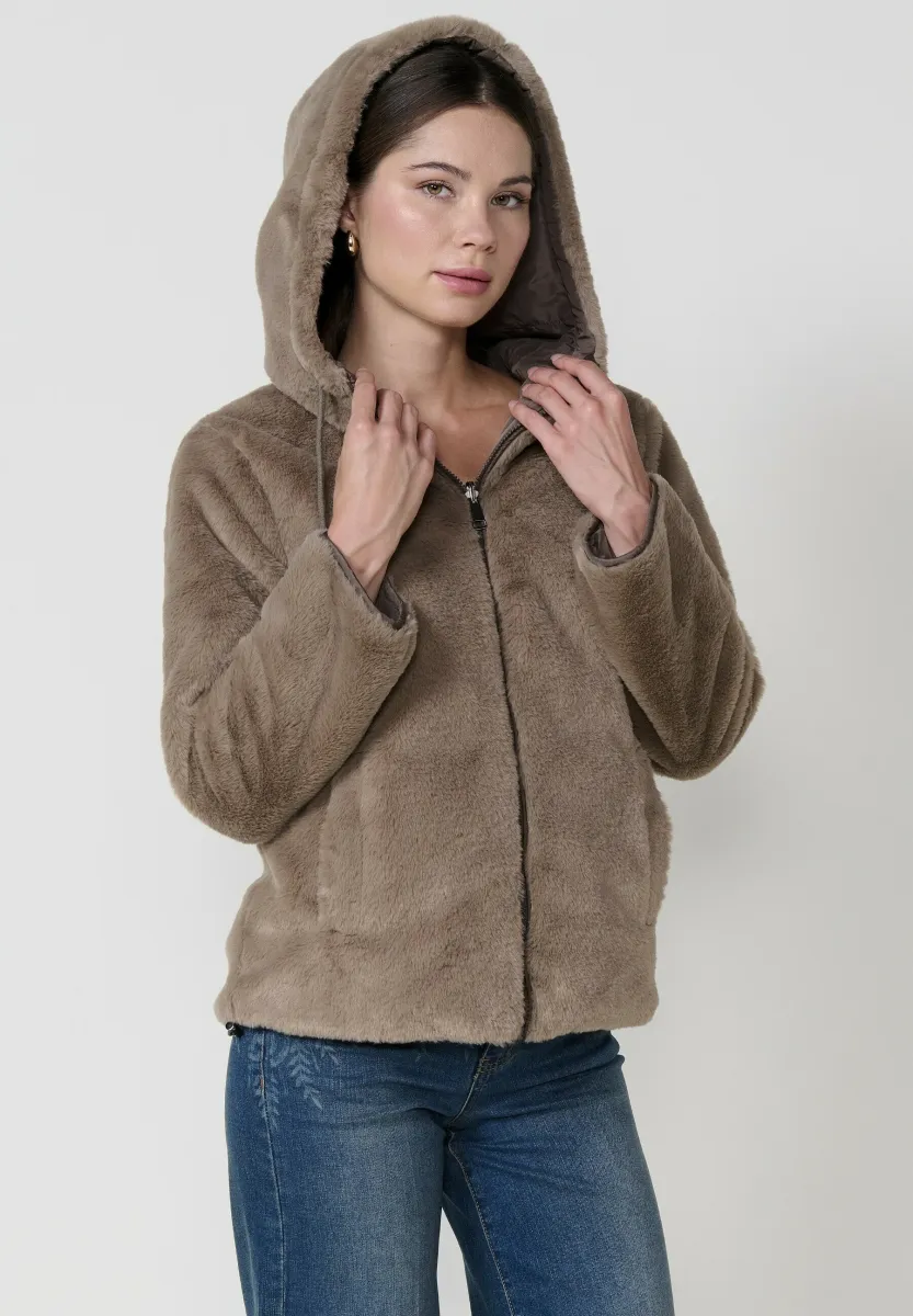 REVERSIBLE ACOLCHADA CON CAPUCHA - Winterjacke - brown