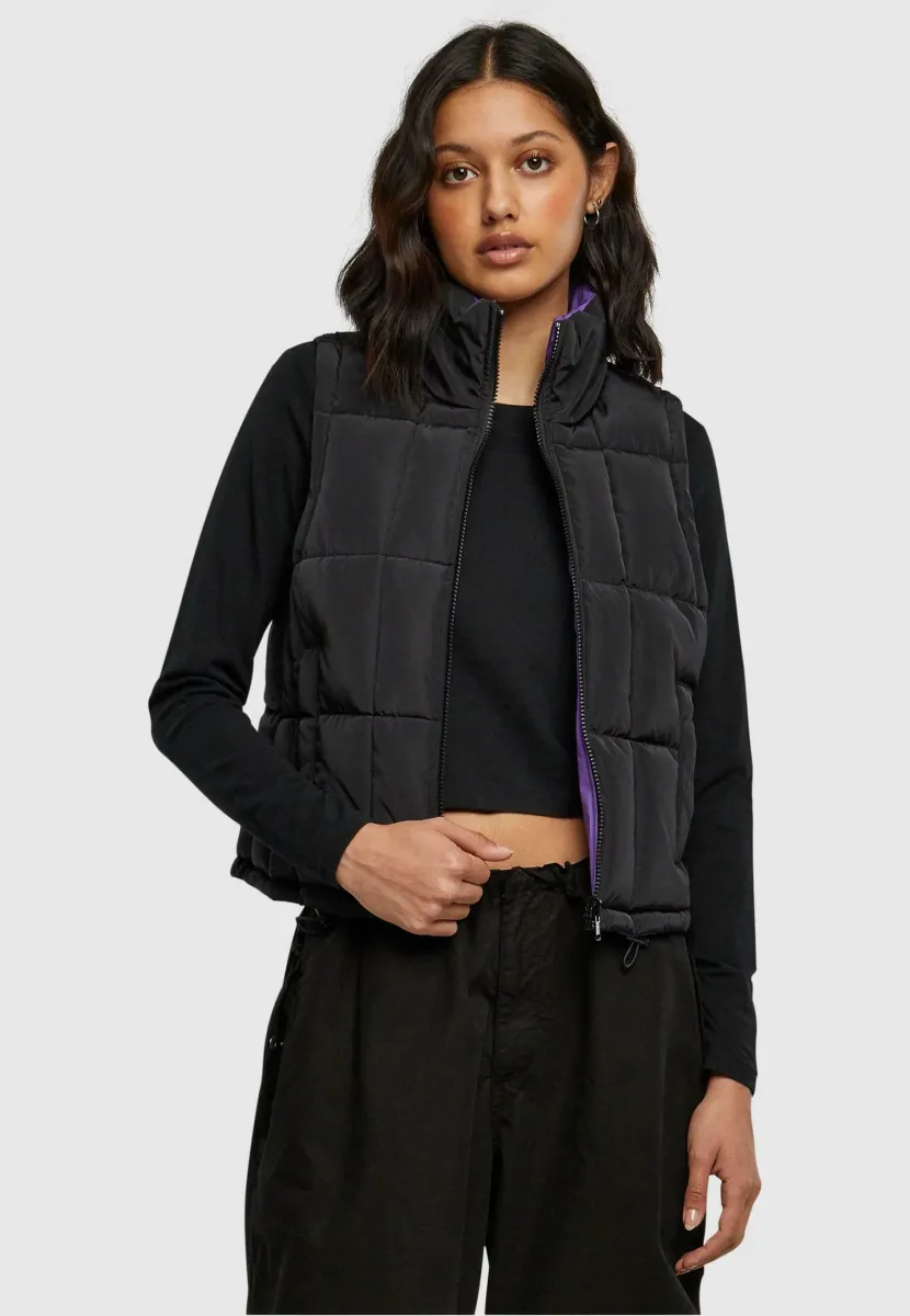 REVERSIBLE CROPPED PUFFER  - Weste - black realviolet