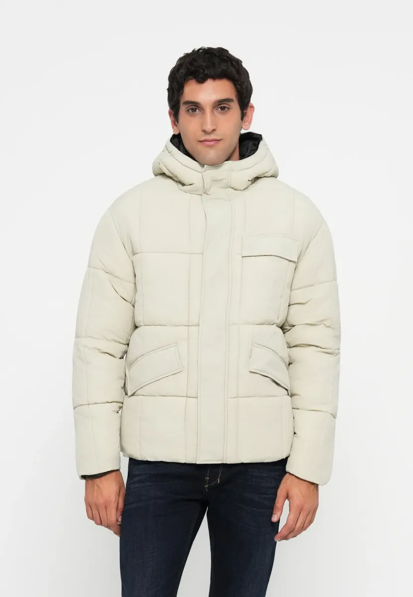 REVERSIBLE WADDED JACKET - Winterjacke - jet black/ grey taupe