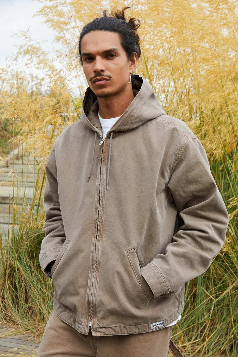 REX SKATE HOODIE UNISEX - Jeansjacke - brown