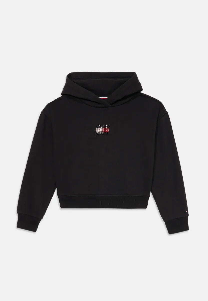 RHINESTONE FLAG HOODIE - Kapuzenpullover - black