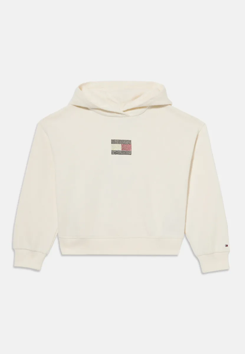 RHINESTONE FLAG HOODIE - Kapuzenpullover - ivory silk