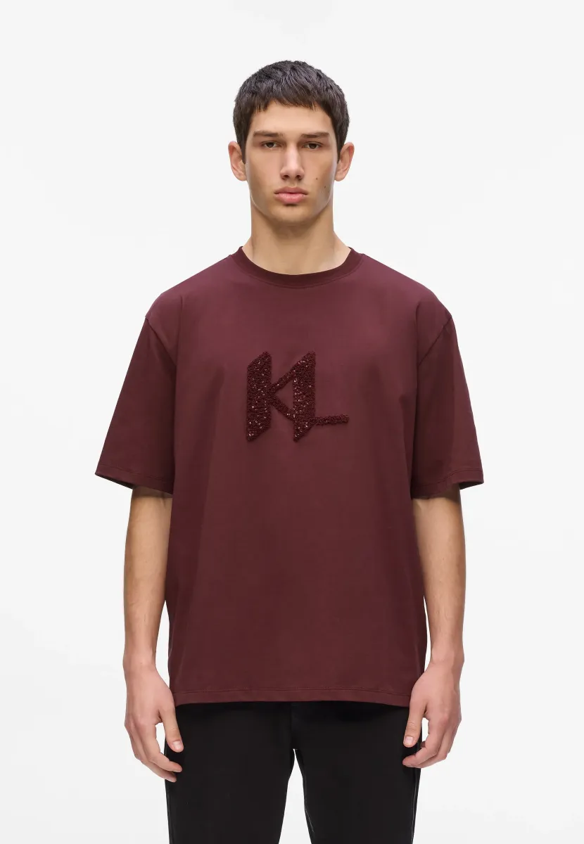 RHINESTONE MONOGRAM RELAXED - T-Shirt print - windsor wine