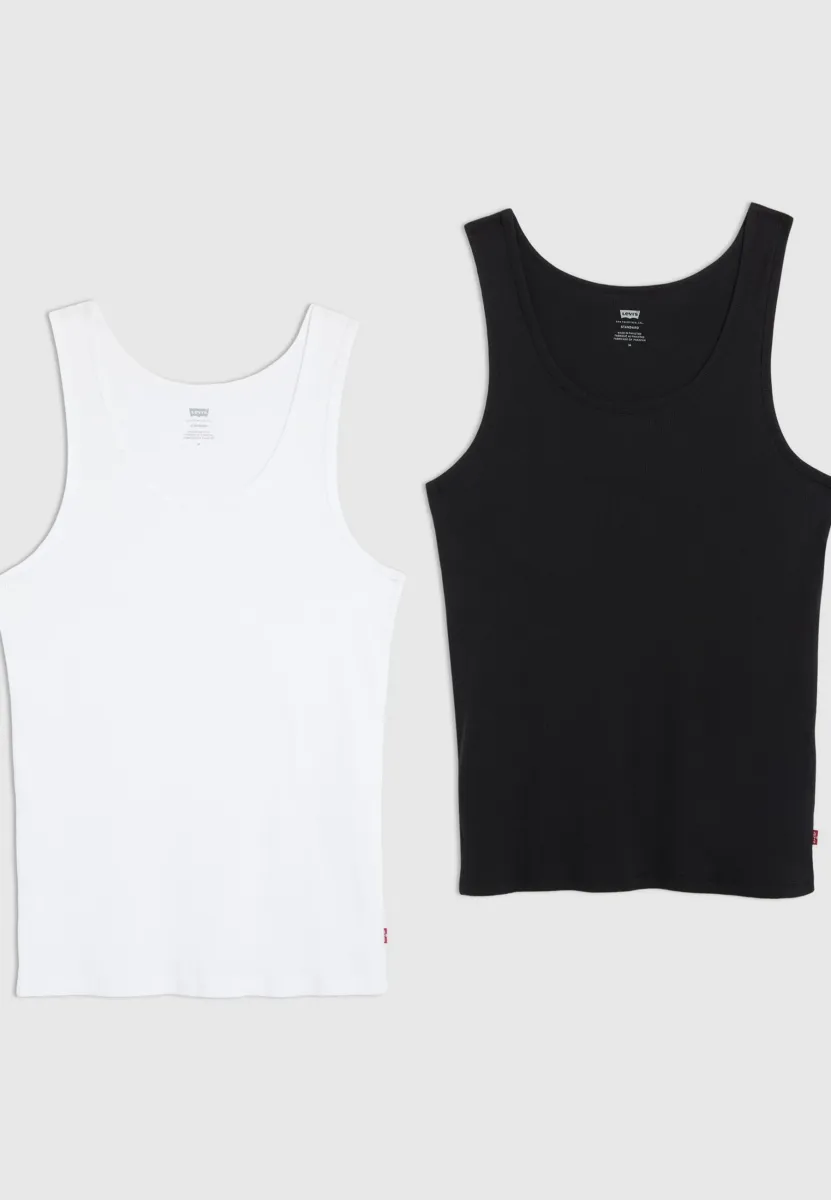RIB TANK 2 PACK - Top - black/bright white